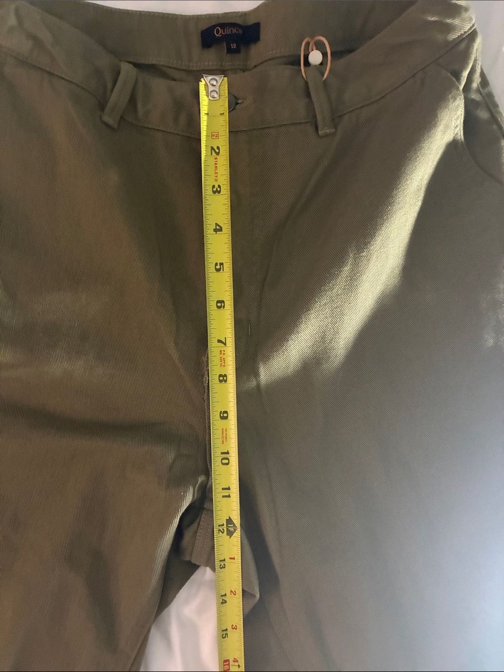 Quince Organic Stretch cotton twill straight leg cropped Pants women’s Sz 12 - Picture 10 of 12